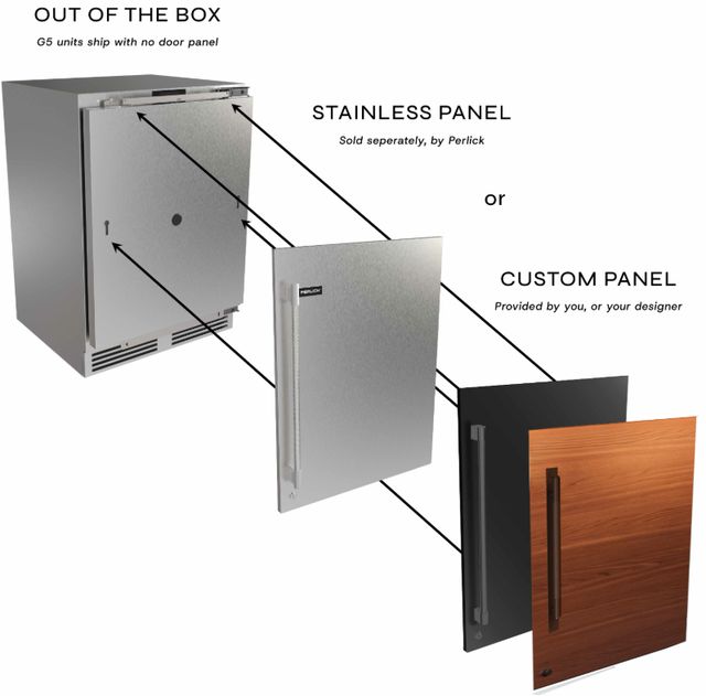 Perlick® G5 Luxe 15" 2.8 Cu. Ft. Panel Ready Solid Door Built-In Beverage Center-2