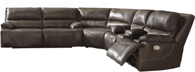 Signature Design by Ashley® Ricmen 3-Piece Walnut Power Reclining Sectional-0
