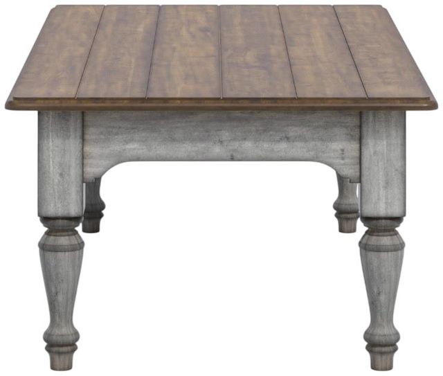 Flexsteel® Plymouth Medium Brown Coffee Table with Distressed Graywash Base-2