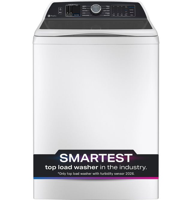 GE Profile™ 5.4 Cu. Ft. White Impeller Top Load Washer with Smarter Wash Technology and FlexDispense™-1