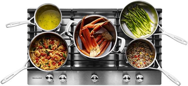 KitchenAid® 36'' Stainless Steel Gas Cooktop-3