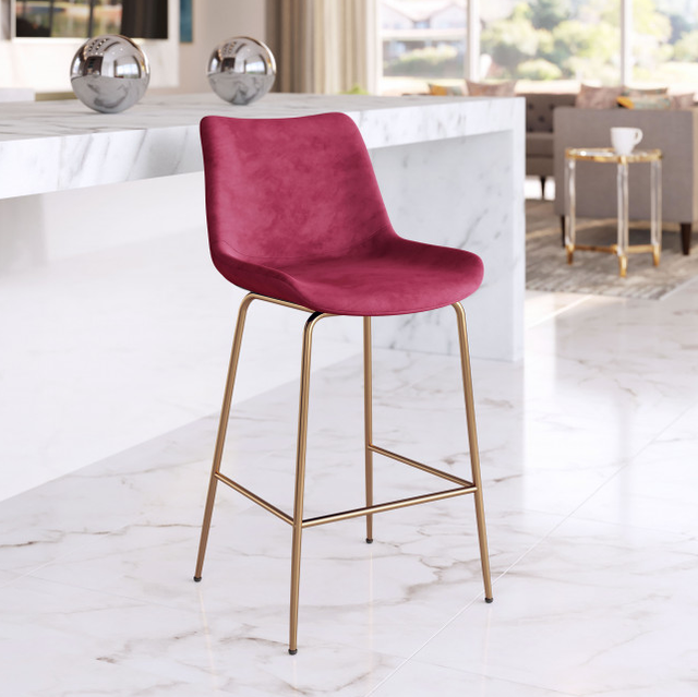 Zuo® Modern Tony Red/Gold Counter Chair-2