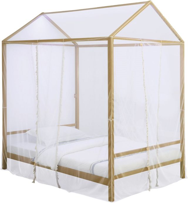 Coaster® Altadena Matte Gold Full Canopy Youth Bed With LED Lighting-0