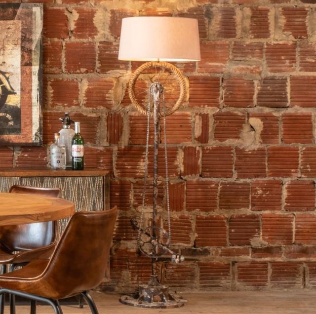 Home Trends & Design Vintage Brown Bicycle Floor Lamp-2