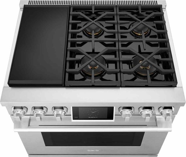 SKS 36" Stainless Steel Pro Style Dual Fuel Range-3