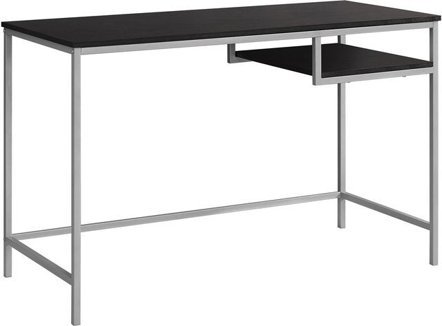 Monarch Specialties Inc. 48"L Espresso and Silver Metal Computer Desk-0