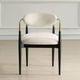 Uttermost® Moxie Matte Black/Off-White Dining Arm Chair with Brushed Brass Accent-1