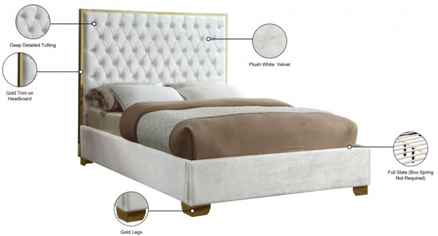 Meridian Furniture Lana White Full Upholstered Panel Bed-2