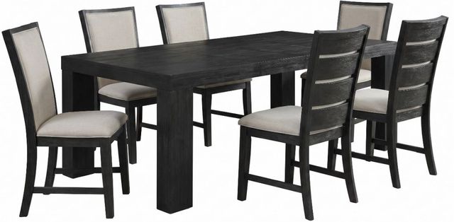 Elements International Grady 7-Piece Black/Gray Rectangular Dining Set-0