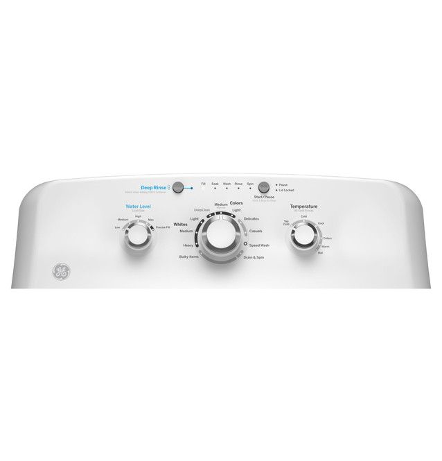 GE® 4 Cu. Ft White Agitator Top Load Washer with Stainless Steel Basket and Water Level Control-4
