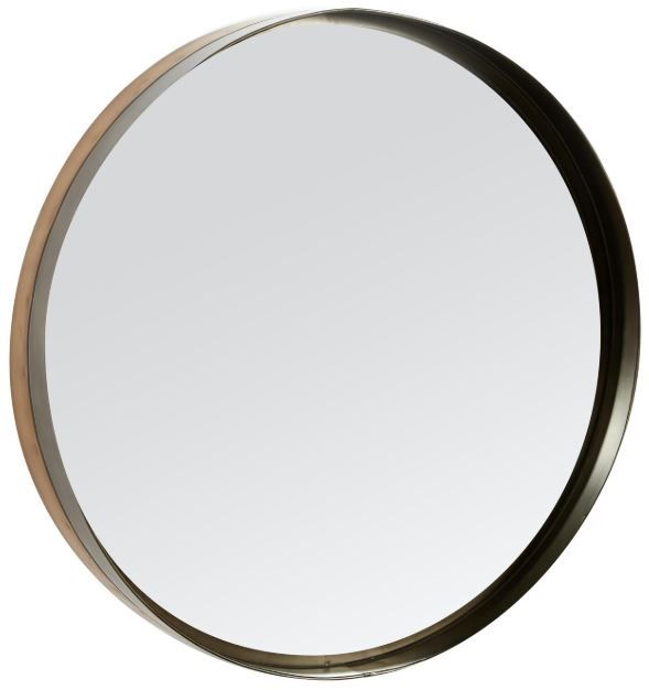Deco Marche Brown Metal Wall Mirror with Thin Frame-0