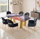 Furniture of America® Northolt 7-Piece Black/Gray/Matte Gold Dining Table Set with Black Chair-1