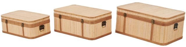 Deco Marche 3-Piece Light Brown Decorative Trunk Set-1