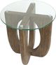 Magnussen Home® Lainey Glass Top End Table with Almond Base-3