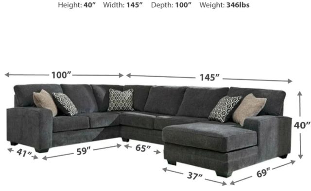 Benchcraft® Tracling 3-Piece Slate Right-Arm Facing Sectional and Chaise-2