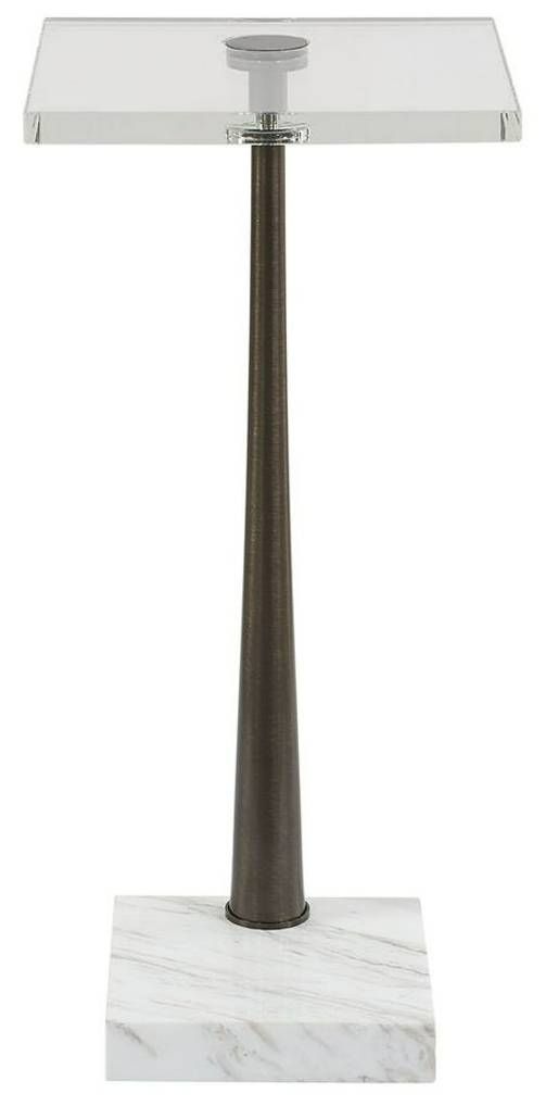 Uttermost® Pelton Glass Top Drink Table with Black/White Base-3