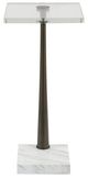 Uttermost® Pelton Glass Top Drink Table with Black/White Base-3