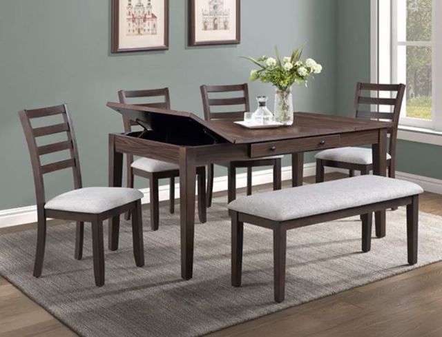 Crown Mark Wagner Brown/Gray Dining Bench-1