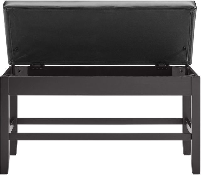 Steve Silver Co. Carrara Black/Ebony Upholstered Storage Counter Bench-3
