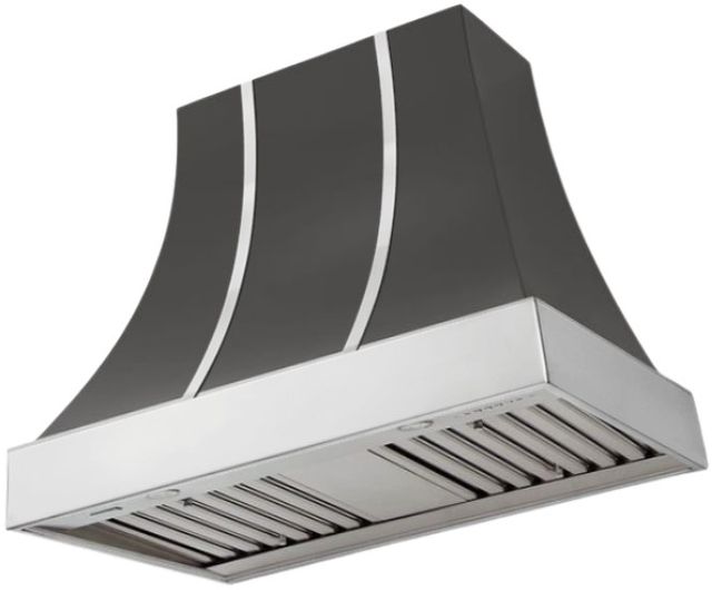 AGA Cascade 36" Slate Wall Mounted Range Hood  with Polished Chrome Trim-0