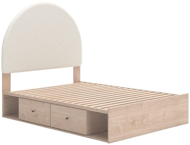 Signature Design by Ashley® Arloster Tan/White Youth Full 4-Drawer Upholstered Storage Panel Bed-0
