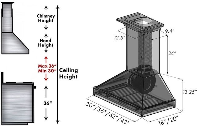 ZLINE 48" Designer Wood Wall Mounted Range Hood -3