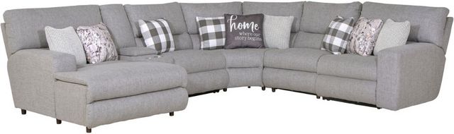 Catnapper® Rockport 6-Piece Gray Power Reclining Left-Arm Facing Sectional with Console