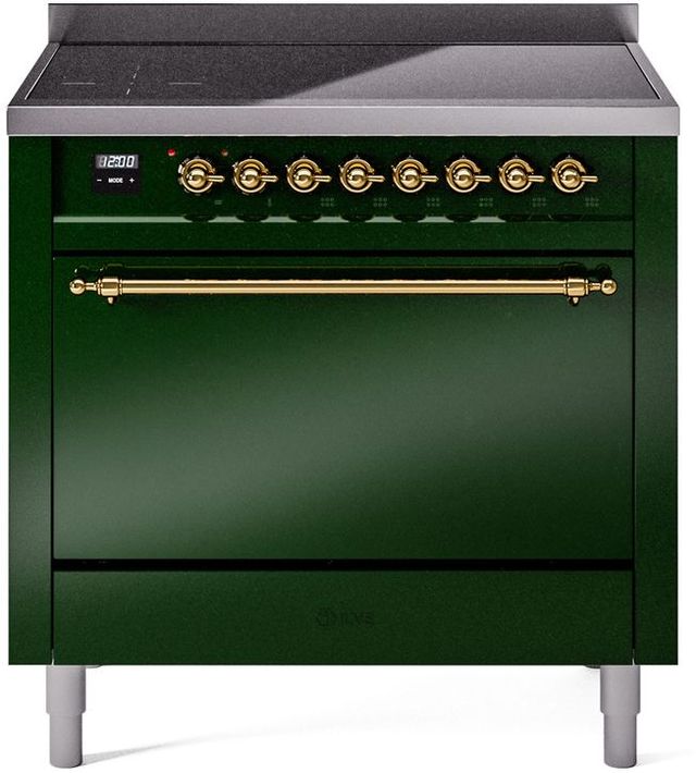 Ilve® Nostalgie II Series 36" Emerald Green Pro Style Induction Range-0