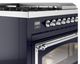 Ilve® Nostalgie II Noblesse 48'' Midnight Blue Pro Style Dual Fuel Range with Chrome Trim-4