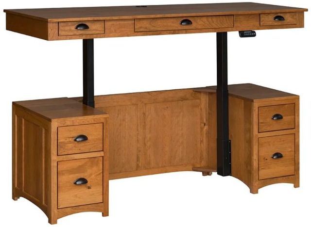 Country Classic Collection Customizable Mission 75" Executive Lift Desk-1