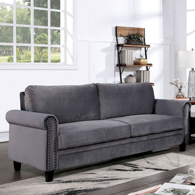 Furniture of America® Noranda 2-Piece Gray Sofa Set-1