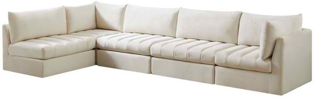 Meridian Furniture Jacob 5-Piece Cream 140" Modular Sectional-0
