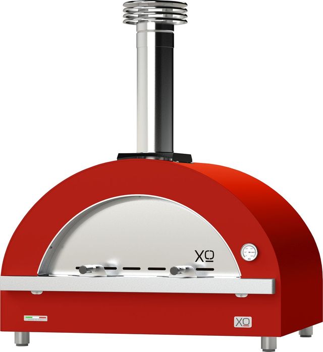 XO 40" Red Countertop Wood Pizza Oven-0