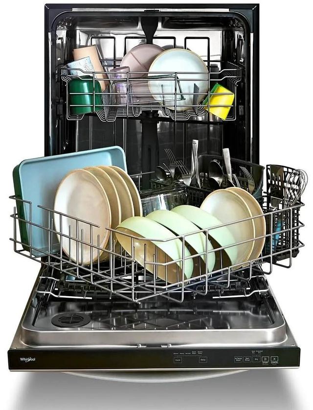 Whirlpool® 24" Stainless Steel Top Control Built-In Dishwasher with Spin & Load Rack and AI Intelligent Wash-2