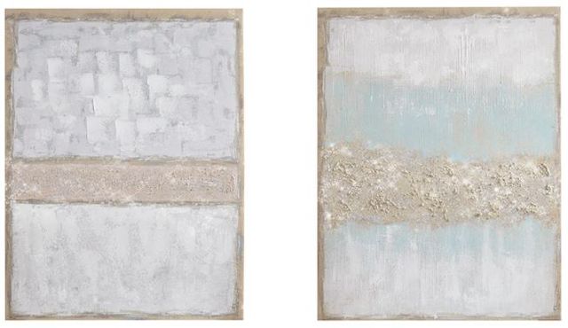 Olliix by Madison Park Radiant Flatland 2 Piece Multicolor Glitter Canvas Art Hand Embellished Set-0