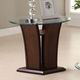 Furniture of America® Manhattan IV Glass Top End Table with Brown Cherry Base -2