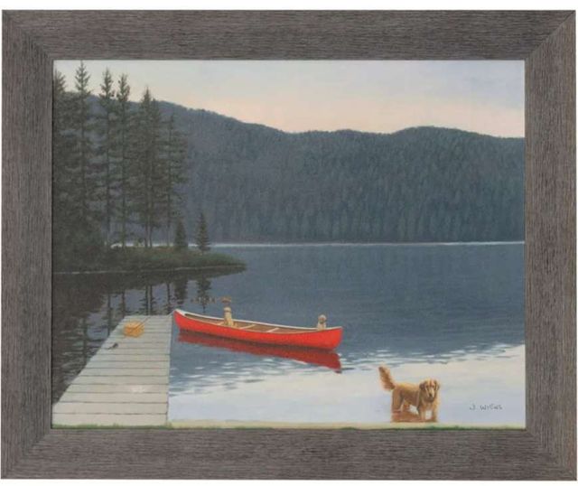 StyleCraft Happy Place Gray/Green/Light Blue/Red Wall Art-0