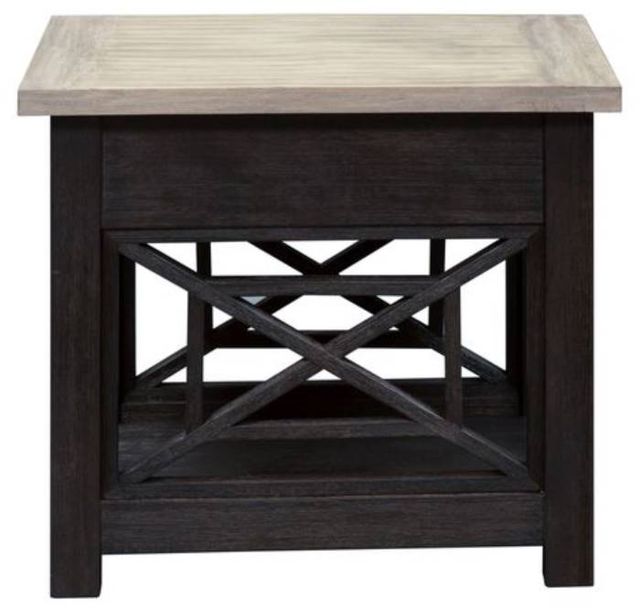Liberty Furniture Heatherbrook Ash End Table with Charcoal Base-2