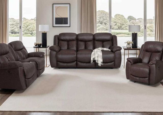 Franklin™ Warner Duvall Coffee Manual Reclining Console Loveseat-2