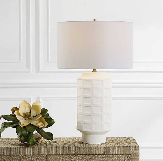 Uttermost® Window Chalk White Glaze Table Lamp-1