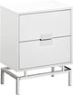 Monarch Specialties Inc. Glossy White 24"H Two Drawers Accent Table with Chrome Metal Base-0