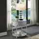 ACME Furniture Yukino Gray End Table with Chrome Base-1