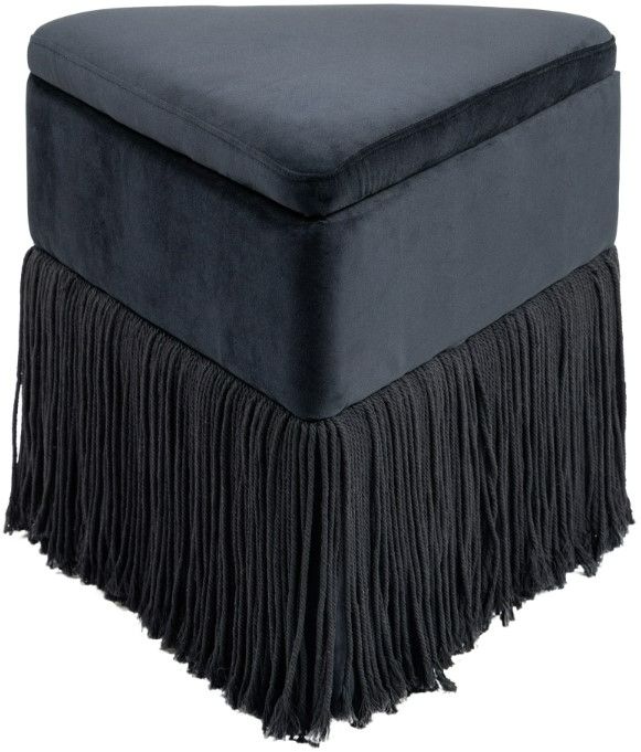 Meridian Furniture Trivoli Black Velvet Ottoman-1