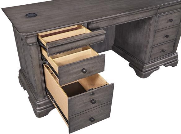 aspenhome® Sinclair Ash Gray Credenza Desk-2