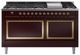 Ilve® Nostalgie II Noblesse 60'' Burgundy Pro Style Dual Fuel Range with Brass Trim-0