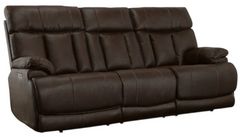 Flexsteel® Clive Brown Power Reclining Sofa with Power Headrests and Lumbar