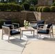 Linon Svana 5-Piece Navy/White Wash Fabric/Wood Outdoor Conversation Set-3