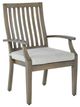 Signature Design by Ashley® Rainier Ranch 2-Piece Beige/Brown Aluminum Outdoor Dining Arm Chair with Cushion-1