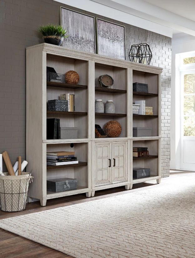 aspenhome® Caraway Aged Ivory Door Bookcase-1