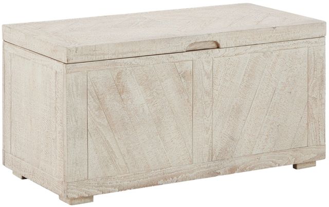 Signature Design by Ashley® Ryker Distressed White Storage Trunk-0